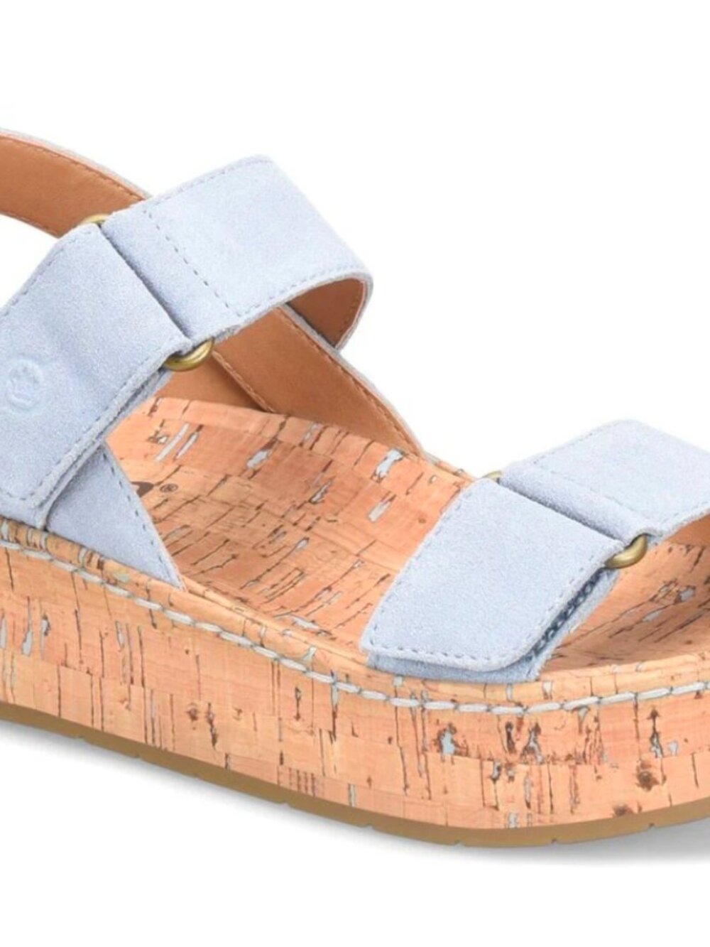 Born Sloan Suede Platform Sandals Gray Blue Women's Size 11 Worn Once Minimalist